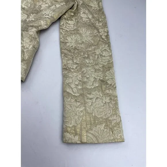 ANN TAYLOR Floral Blazer Top Womens Jacket Size 0 Cream Beige Two Button - Picture 2 of 11